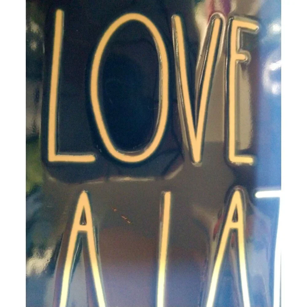 Rae Dunn 'I Love You A Latke' Blue Ceramic Hanging Wall Plaque